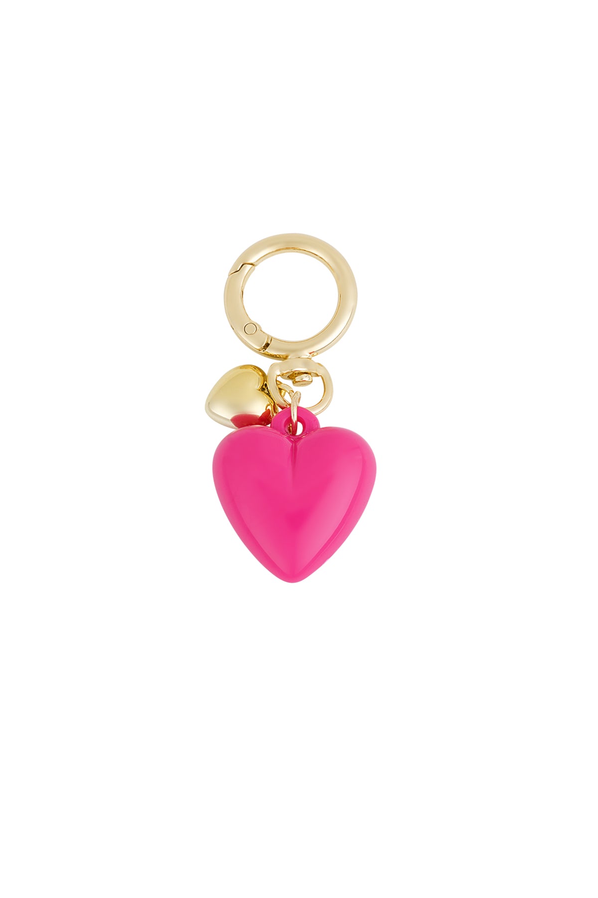 Pink Heart Bag Charm