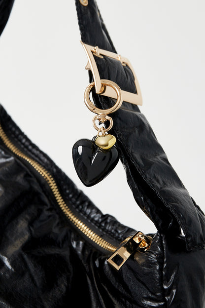 Black Heart Bag Charm