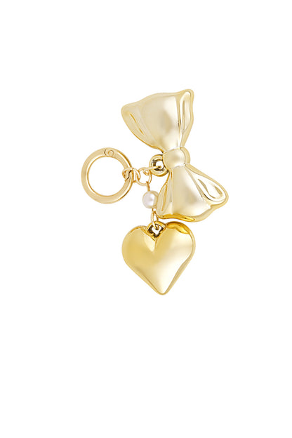 Bow & Heart Bag Charm